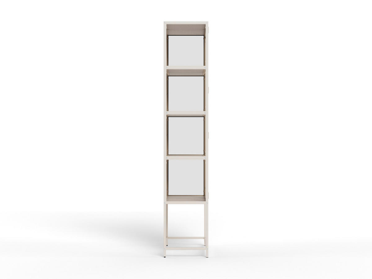 VITRINE SEAFORD in Grau  - Klar/Grau, Design, Glas/Holzwerkstoff (77/185,6/35cm) - MID.YOU