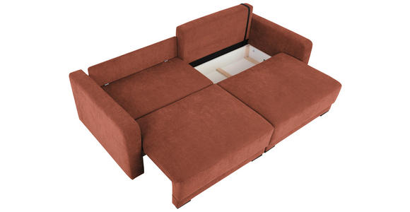 2-SITZER-SOFA in Chenille Rostfarben  - Rostfarben/Schwarz, KONVENTIONELL, Kunststoff/Textil (233/90/110cm) - Carryhome