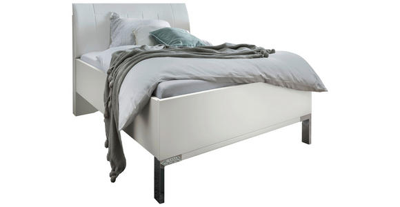 BETT 140/200 cm  in Weiß  - Chromfarben/Weiß, KONVENTIONELL, Holzwerkstoff/Textil (140/200cm) - Dieter Knoll