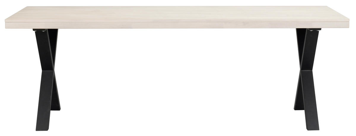 MATBORD i trä, metall 220/95/75 cm   - vit/svart, Klassisk, metall/trä (220/95/75cm) - Rowico