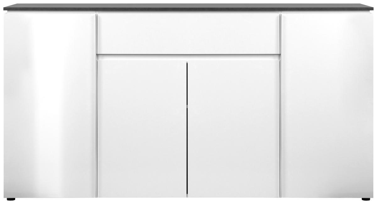 SIDEBOARD  in 177,5/92/40 cm  - Chromfarben/Weiß Hochglanz, Design, Holzwerkstoff/Kunststoff (177,5/92/40cm) - Livetastic