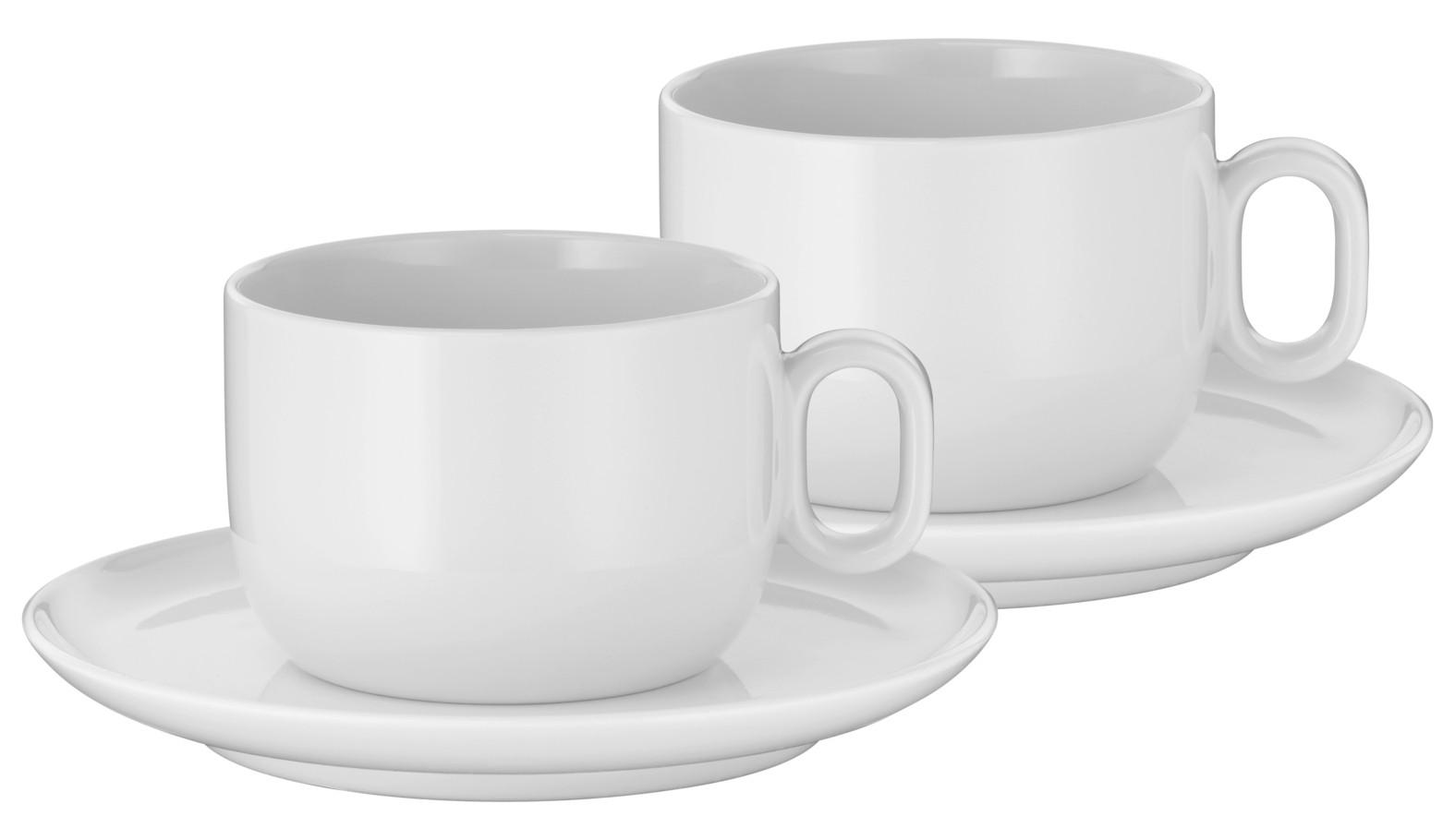 SET ŠOLJICA   4 dela  - bela, Osnovno, keramika - WMF