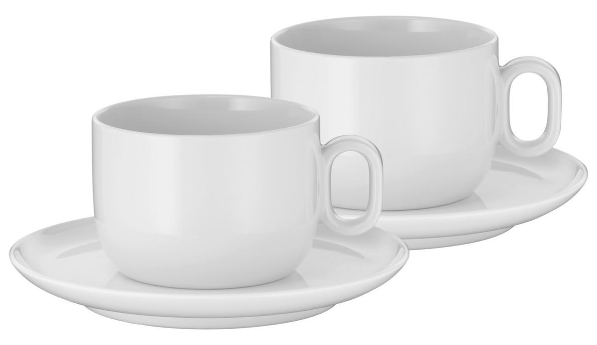 SET ŠOLJICA   4 dela  - bela, Osnovno, keramika - WMF