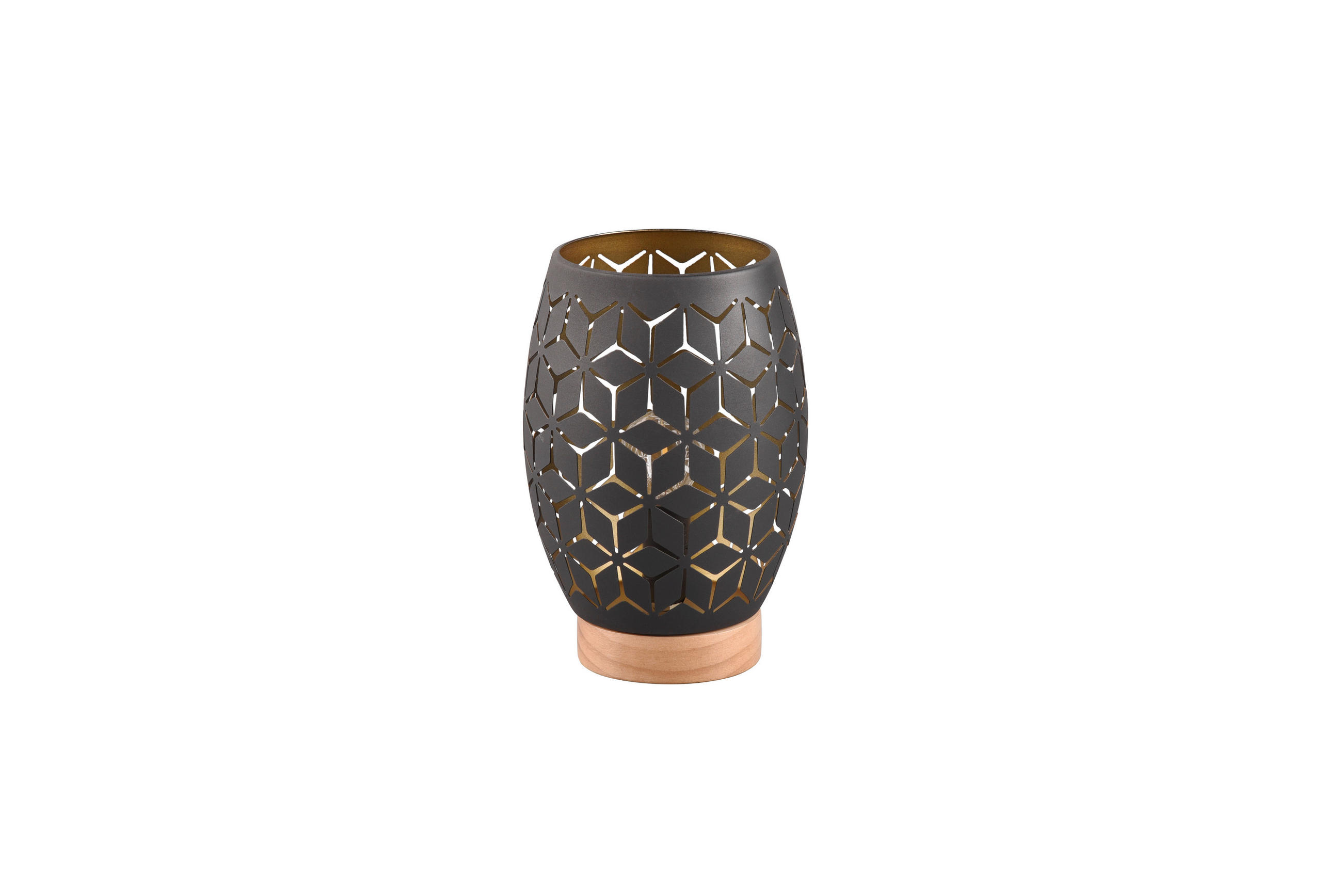 TISCHLEUCHTE Bidar 15/21,5 cm - Goldfarben/Schwarz, KONVENTIONELL, Holz/Metall (15/21,5cm)