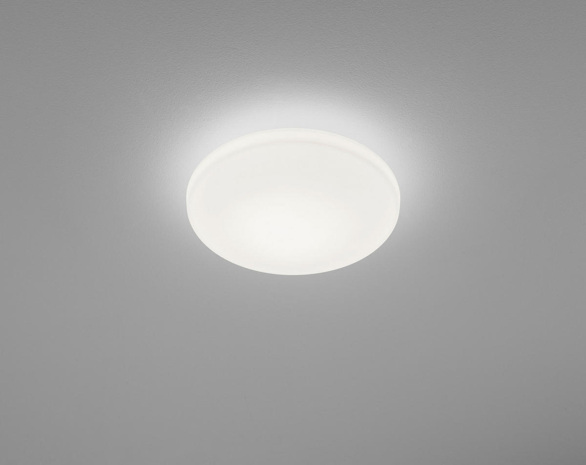 LED-DECKENLEUCHTE Kymo 26/9,5 cm   - Chromfarben/Weiß, Design, Glas/Metall (26/9,5cm) - Helestra