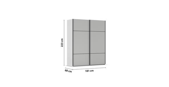 SCHWEBETÜRENSCHRANK 181/223/68 cm 2-türig Grau - Schwarz/Grau, KONVENTIONELL, Holzwerkstoff/Metall (181/223/68cm) - Novel