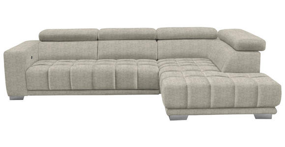 ECKSOFA in Chenille Beige  - Chromfarben/Beige, Design, Textil (301/207cm) - Xora