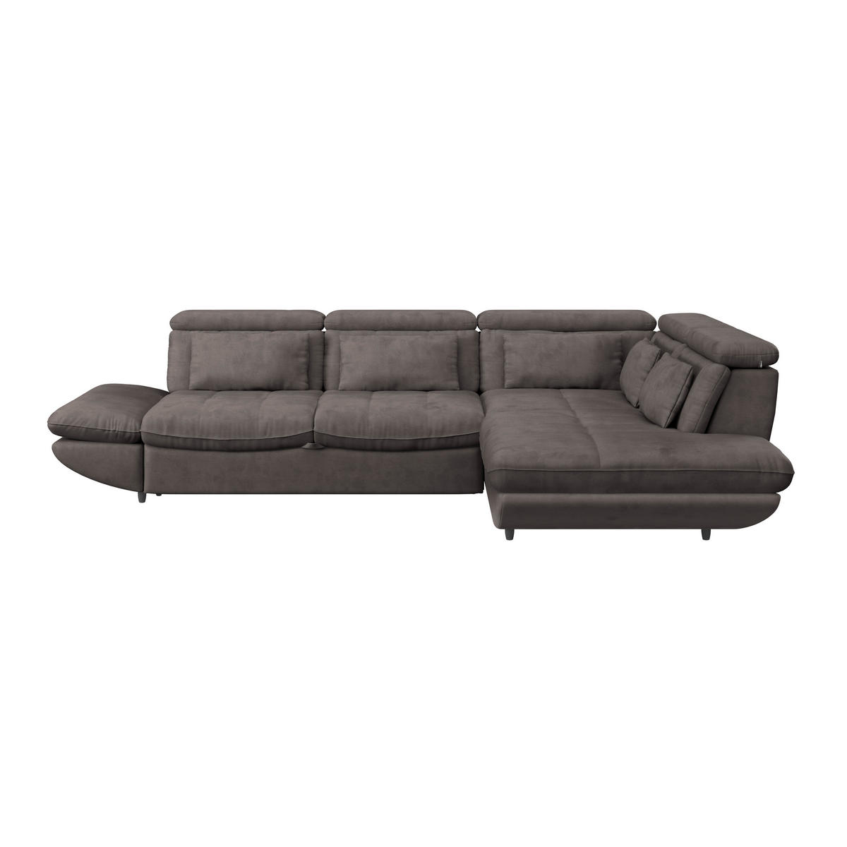 WOHNLANDSCHAFT in Webstoff Dunkelbraun  - Dunkelbraun/Schwarz, Modern, Kunststoff/Textil (233/311cm) - MID.YOU
