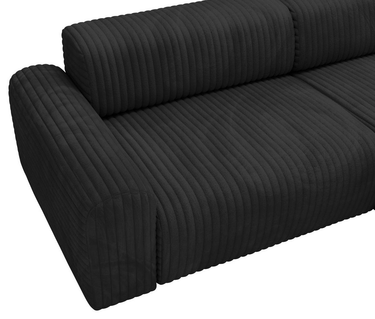 CloseUp von home24 ECKSOFA Schwarz Cord.
