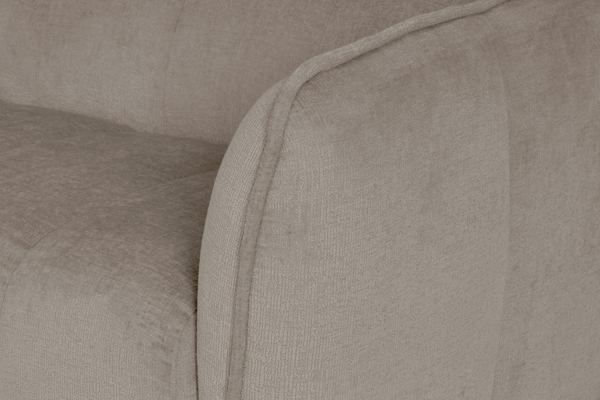 ECKSOFA LIVOLI in Chenille Creme  260/218 cm  - Creme/Schwarz, Design, Textil (260/218cm) - MID.YOU