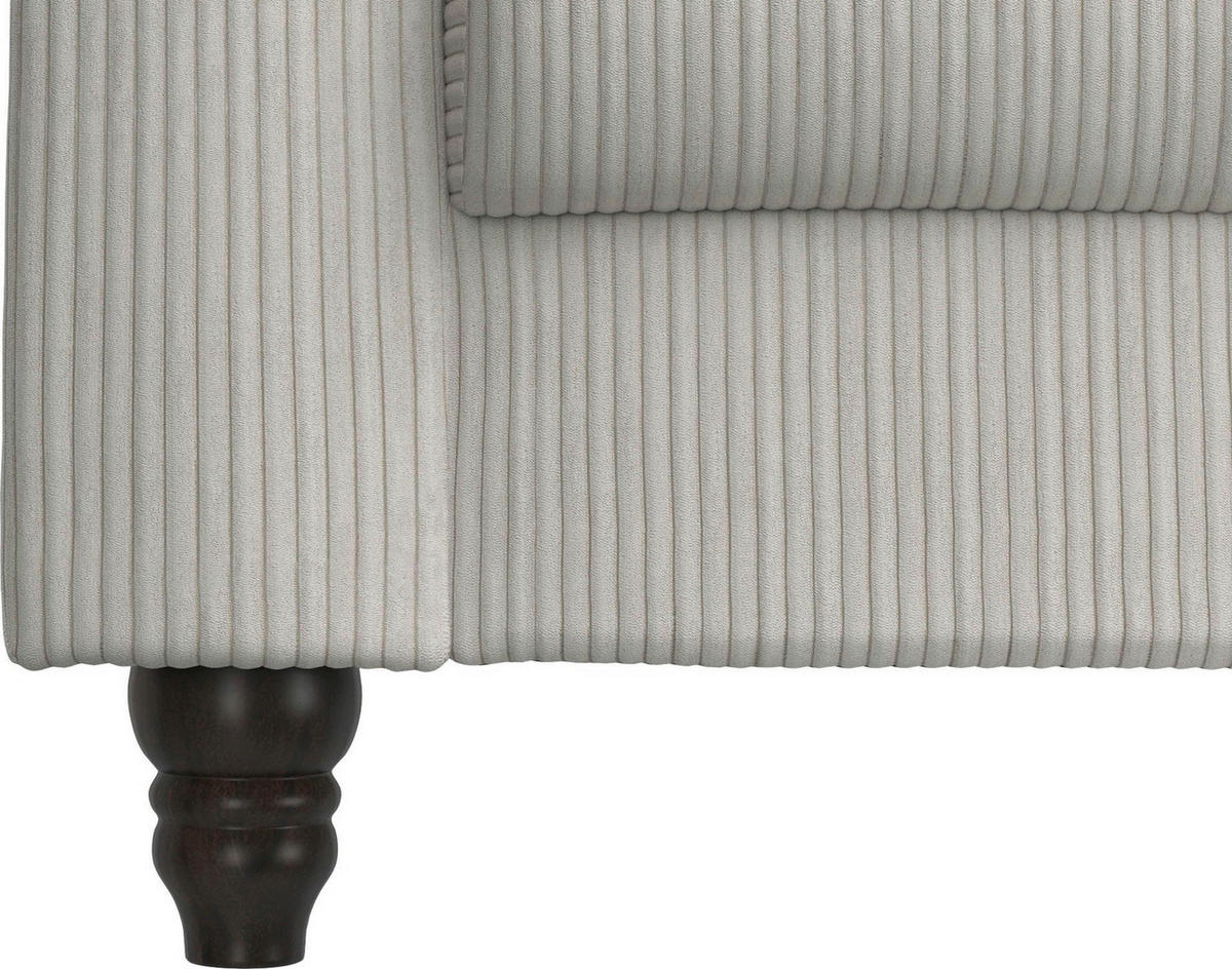 SESSEL in Cord Creme  - Creme/Schwarz, Basics, Holz/Textil (111/83/87cm) - Livetastic
