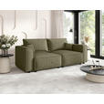 SOFA Webstoff Olivgrün  - Schwarz/Olivgrün, MODERN, Kunststoff/Textil (250/68/104cm) - Xora