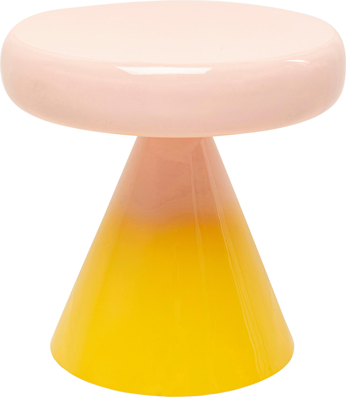 BEISTELLTISCH in Metall 42/42/40 cm  - Gelb/Rosa, Design, Metall (42/42/40cm) - Kare-Design