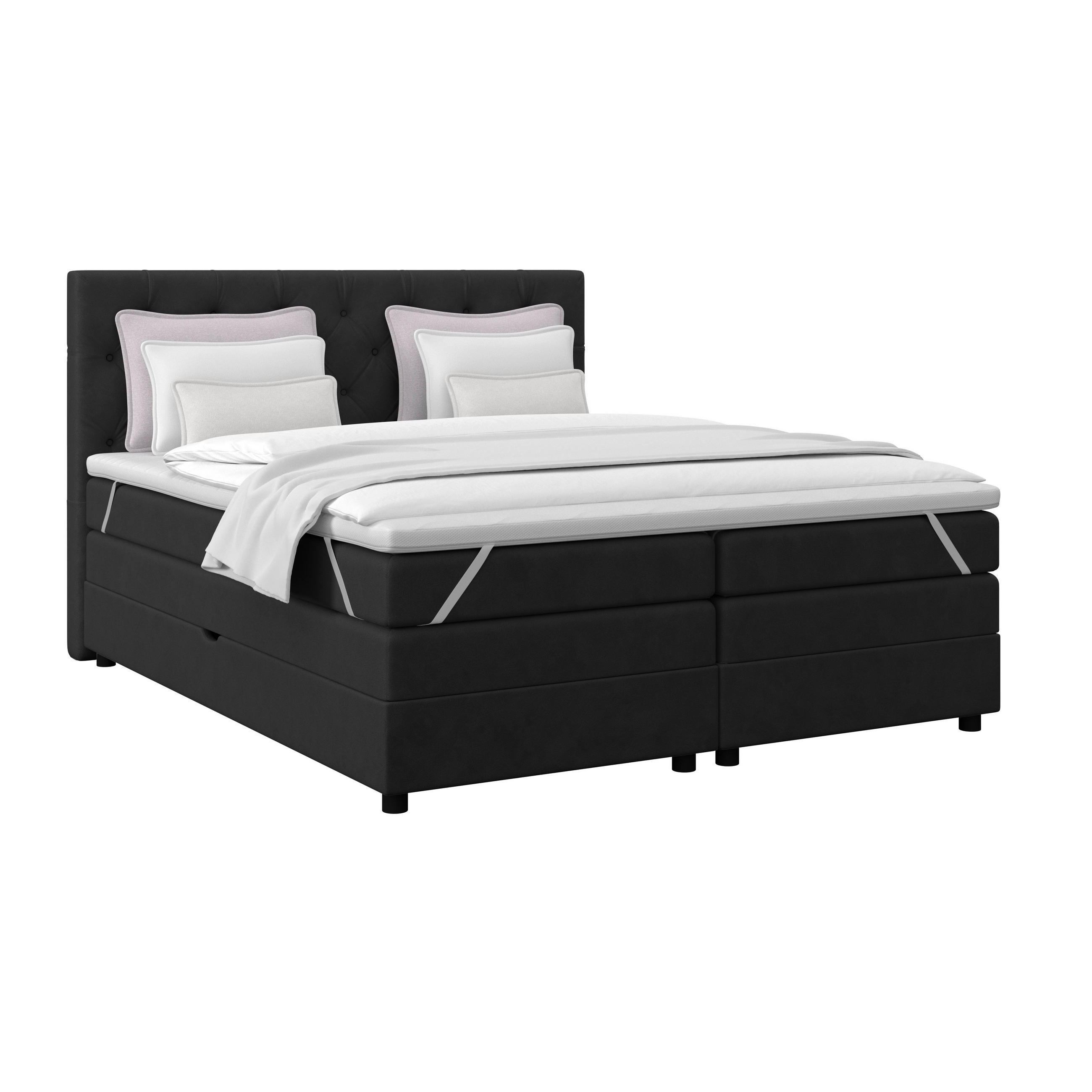 Boxspringbett Elio Schwarz 160x200 cm H2