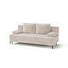 SCHLAFSOFA LEIPZIG in Velours Beige  - Beige/Schwarz, Design, Textil/Metall (200/78,5/88cm) - MID.YOU