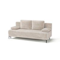 SCHLAFSOFA LEIPZIG in Velours Beige  - Beige/Schwarz, Design, Textil/Metall (200/78,5/88cm) - MID.YOU