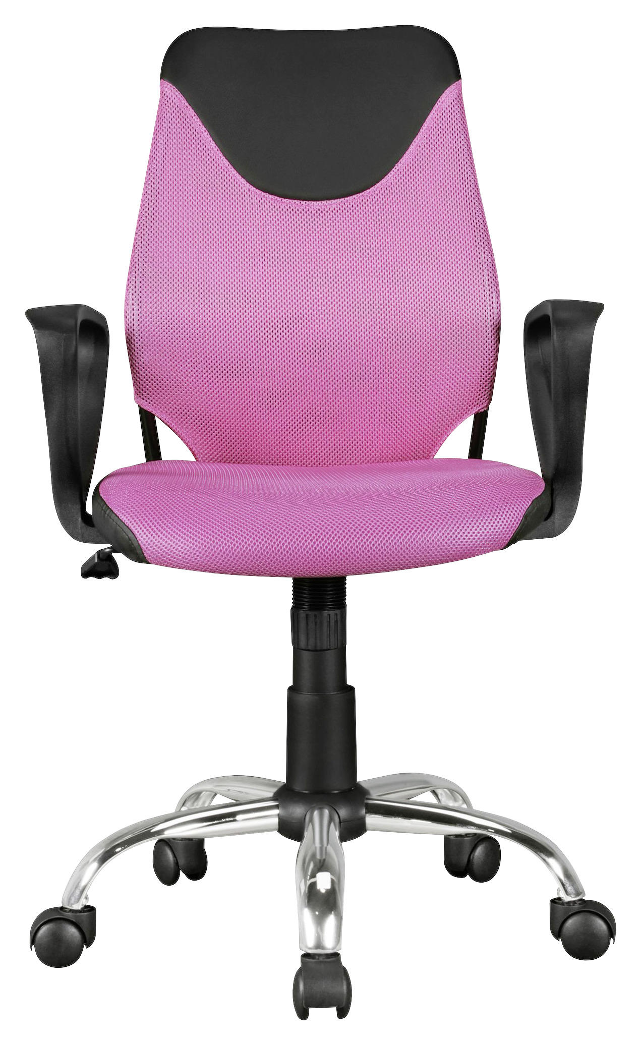 OTOČNÁ STOLIČKA PRE MLÁDEŽ, kožený vzhľad, sieť, ružová, pink - pink/čierna, Modern, kov/plast (60/105/60cm) - MID.YOU