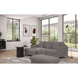 ECKSOFA in Flachgewebe, Leinenoptik Taupe  - Taupe/Schwarz, Design, Textil/Metall (170/242cm) - Xora