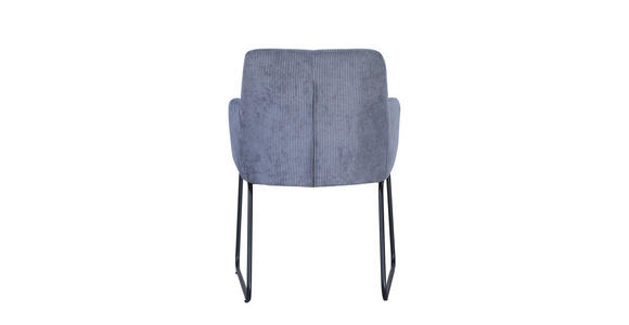 ARMLEHNSTUHL in Eisen Cord - Schwarz/Grau, Design, Textil/Metall (62/83/61cm) - Hom`in