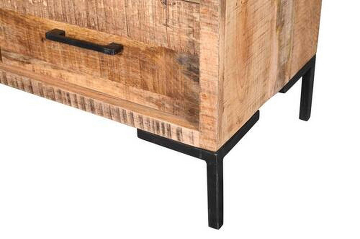 COMODĂ ÎNALTĂ 135/132/40 cm  - culoare natur/negru, Natur, metal/lemn (135/132/40cm) - MID.YOU