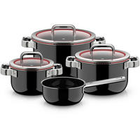 KOCHTOPFSET WMF Fusiontec 4-teilig  - Schwarz, Basics, Metall (60/30/33cm) - WMF