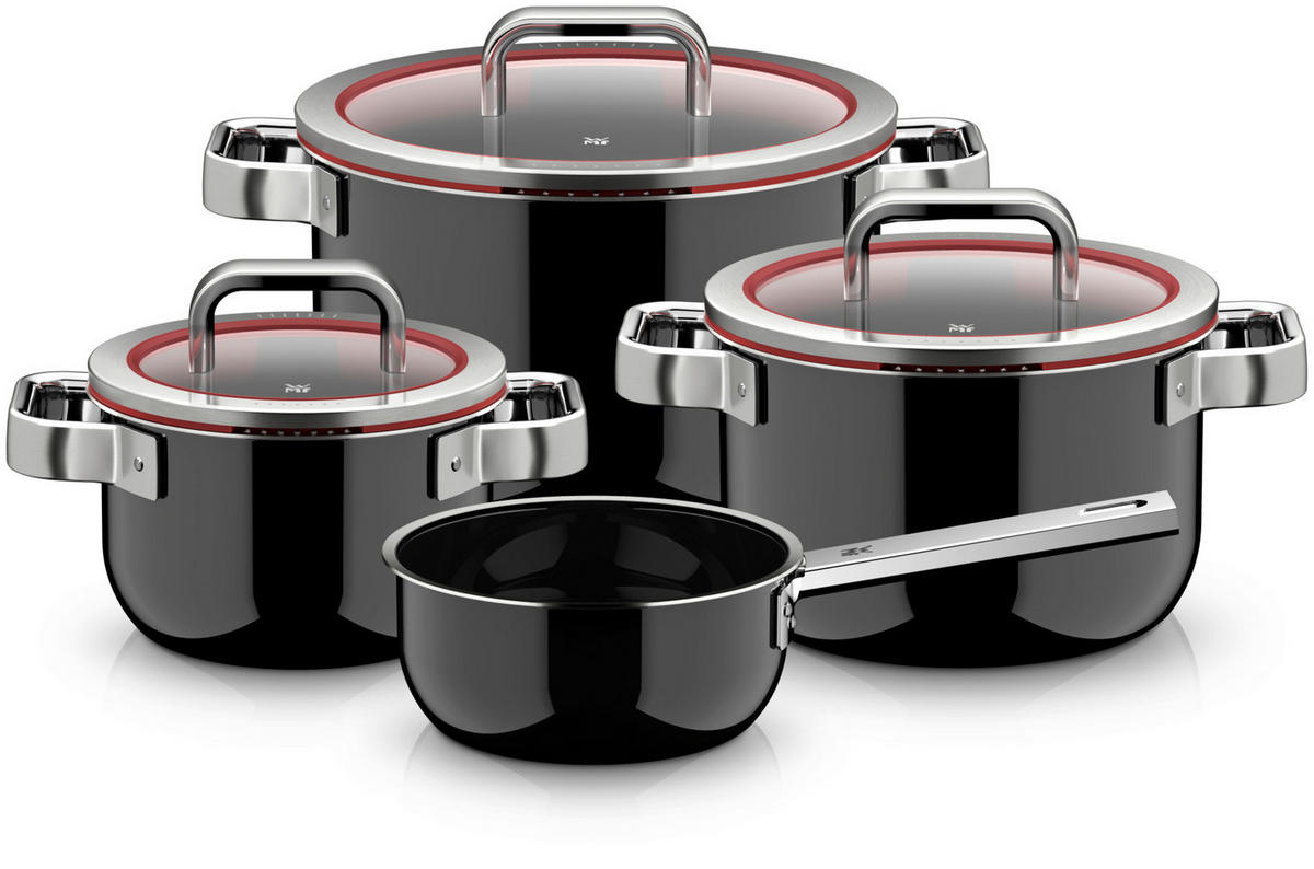 KOCHTOPFSET WMF Fusiontec 4-teilig  - Schwarz, Basics, Metall (60/30/33cm) - WMF