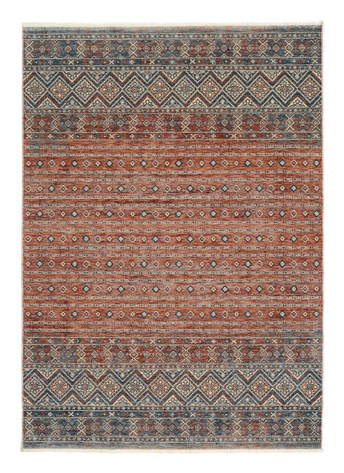 WEBTEPPICH 80/150 cm Korsika Blau, Terracotta  - Blau/Terracotta, Design, Textil (80/150cm) - Novel
