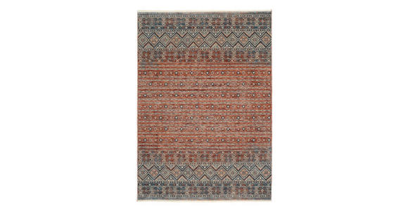 WEBTEPPICH 65/130 cm Korsika Blau, Terracotta  - Blau/Terracotta, Design, Textil (65/130cm) - Novel