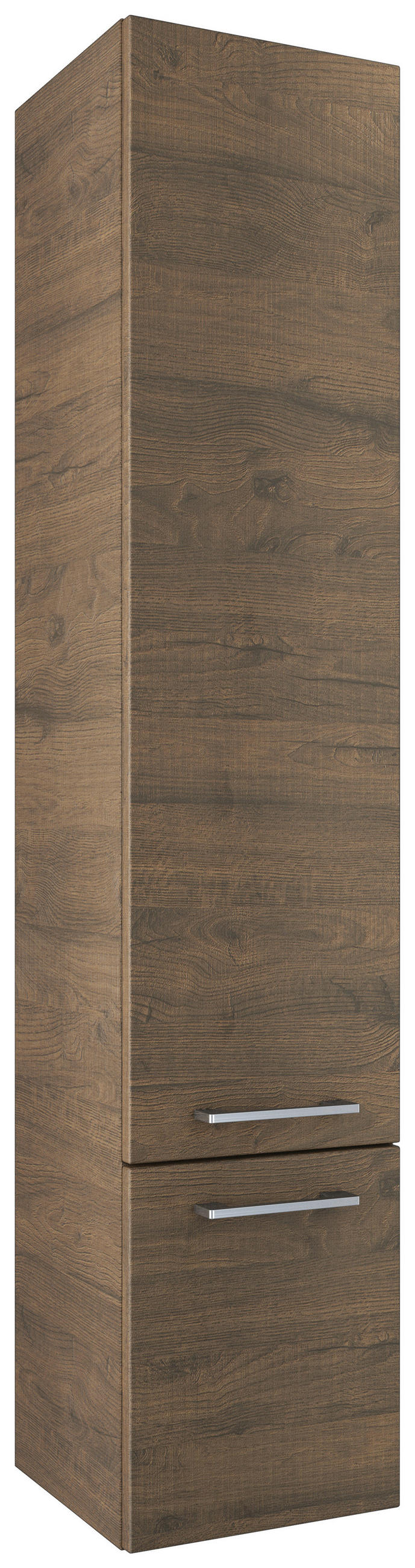 HOCHSCHRANK 35/168/35 cm  - Chromfarben/Braun, Basics, Glas/Holzwerkstoff (35/168/35cm)