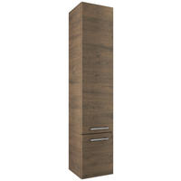 HOCHSCHRANK 35/168/35 cm  - Chromfarben/Braun, Basics, Glas/Holzwerkstoff (35/168/35cm)