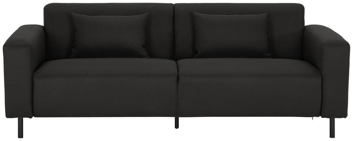 KÉTÜLÉSES KANAPÉ textil fekete  - fekete, Modern, textil/fém (204/76/79cm) - P & B