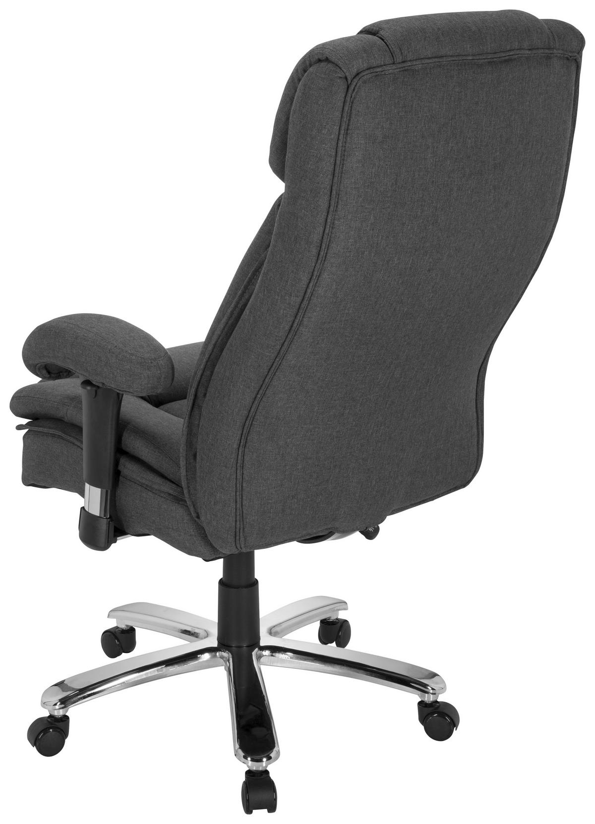 PISARNIŠKI STOL tekstil temno siva  - srebrne barve/temno siva, Moderno, kovina/umetna masa (76/123/81cm) - MID.YOU