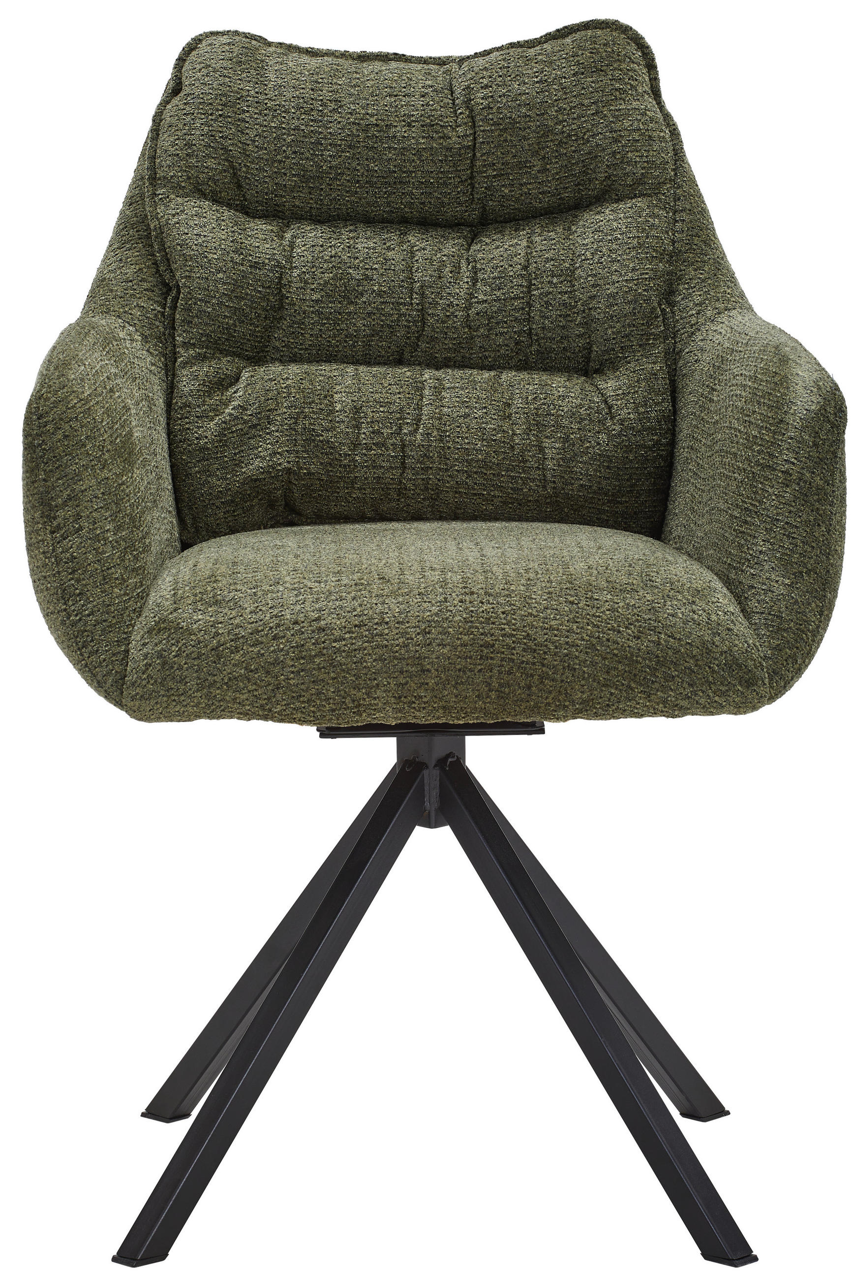 ARMLEHNSTUHL  in Stahl Chenille  - Schwarz/Grün, KONVENTIONELL, Textil/Metall (59/86/69,5cm) - Linea Natura