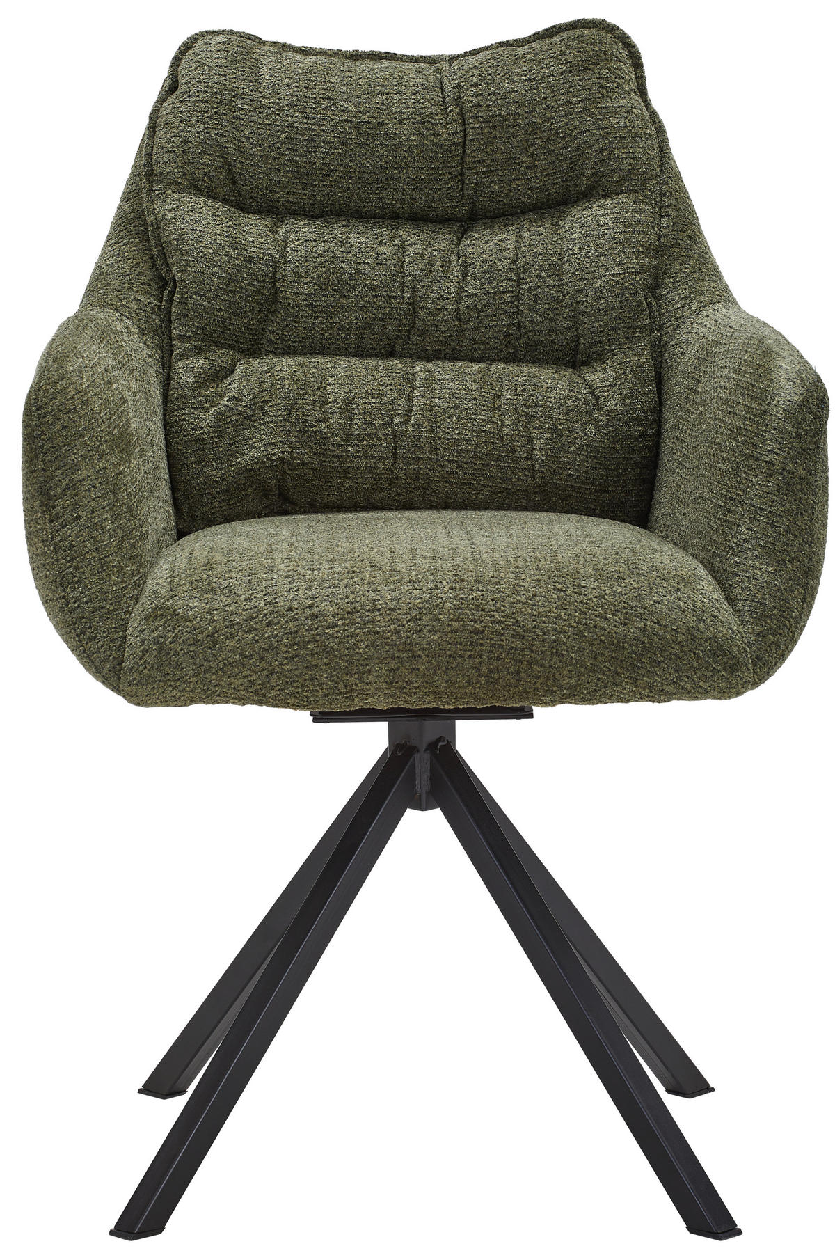 ARMLEHNSTUHL  in Stahl Chenille  - Schwarz/Grün, KONVENTIONELL, Textil/Metall (59/86/69,5cm) - Linea Natura