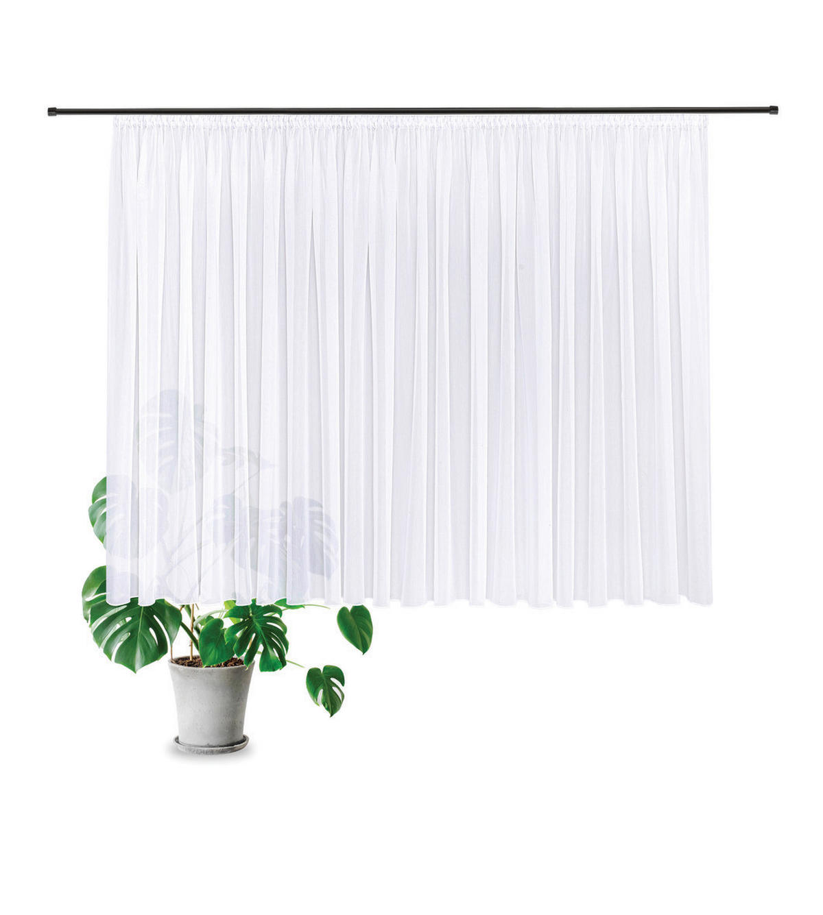 FERTIGSTORE  transparent  450/175 cm   - Weiß, Basics, Textil (450/175cm)