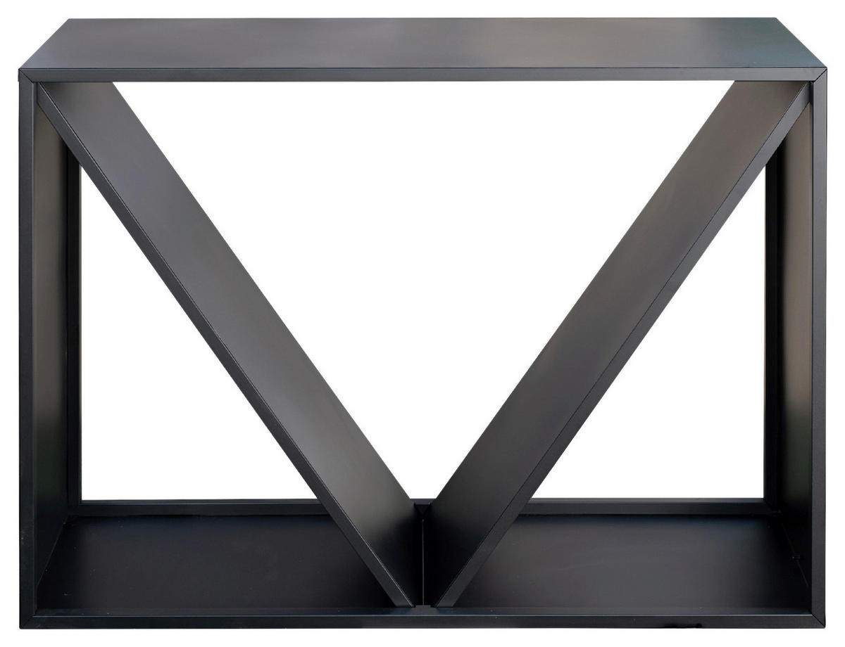 KAMINHOLZREGAL 35/80/114,5 cm  Metall  - Schwarz, Basics, Metall (35/80/114,5cm)