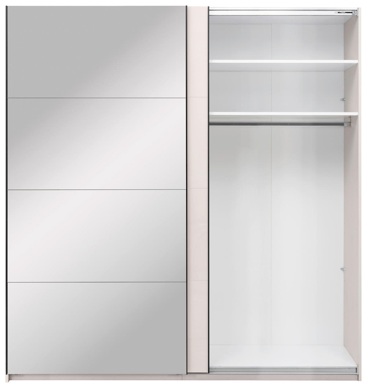 SCHIEBETÜRENSCHRANK 200/210/62 cm 2-türig Kaschmir  - Kaschmir/Schwarz, MODERN, Holzwerkstoff/Metall (200/210/62cm) - MID.YOU