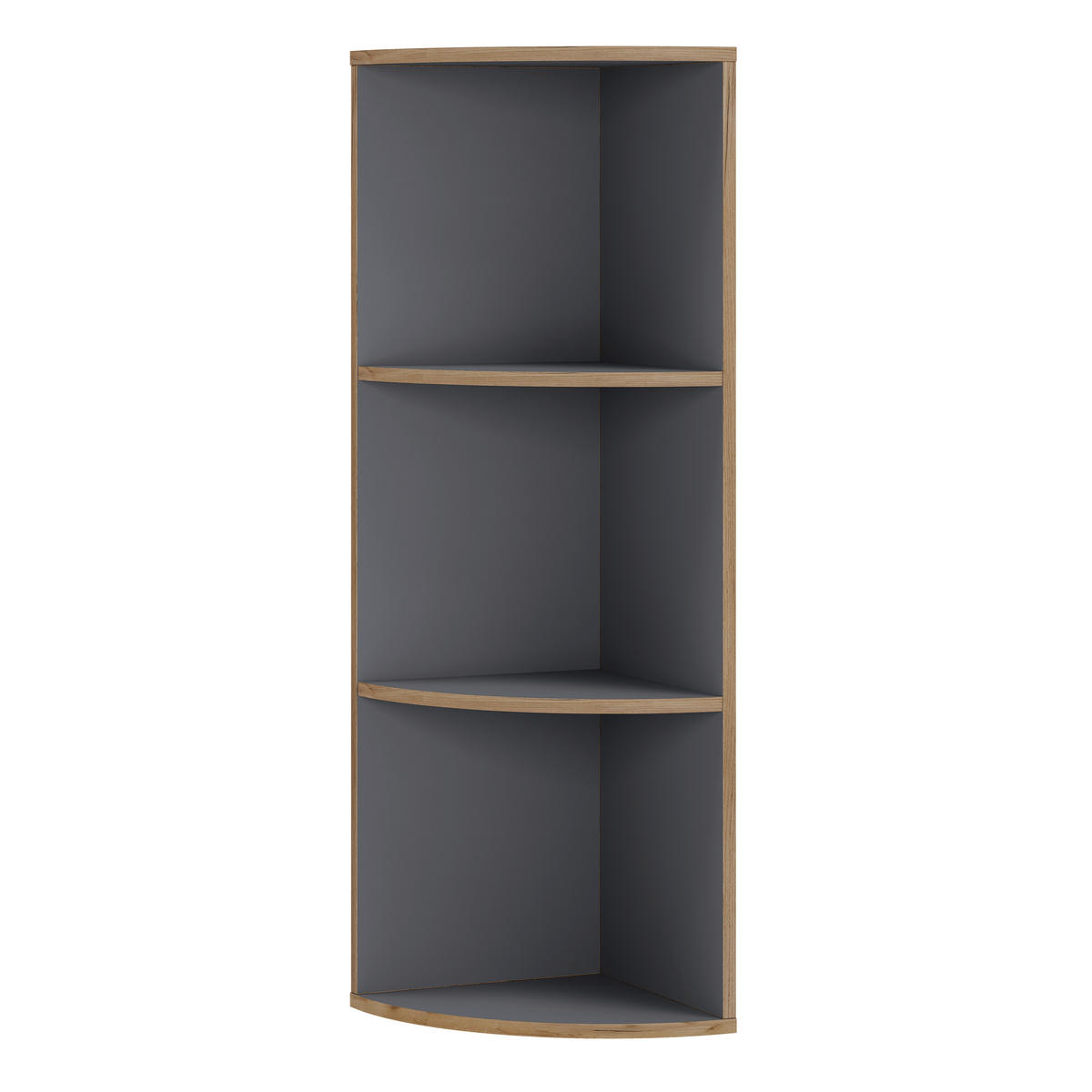 Etajeră De Colț 33/110/33 cm, antracit, stejar miere,  - stejar miere/antracit, Design, plastic/material pe bază de lemn (33/110/33cm) - Livetastic