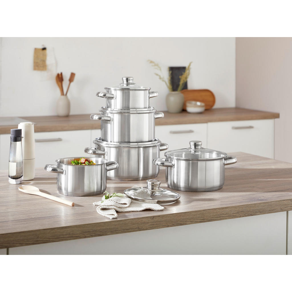 Thumbnail - Berndes Kochtopfset Arnsberg, Silber, Metall, 5-teilig, 16 cm,20 cm, 28.7x24.5x48.5 cm, Kochen, Töpfe, Topfsets