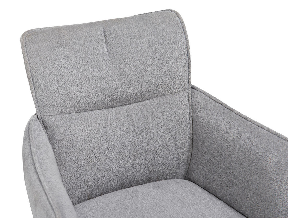SCAUN CU BRAțE in gri deschis  - gri deschis/negru, Design, metal/textil (68/88/64cm) - Novel