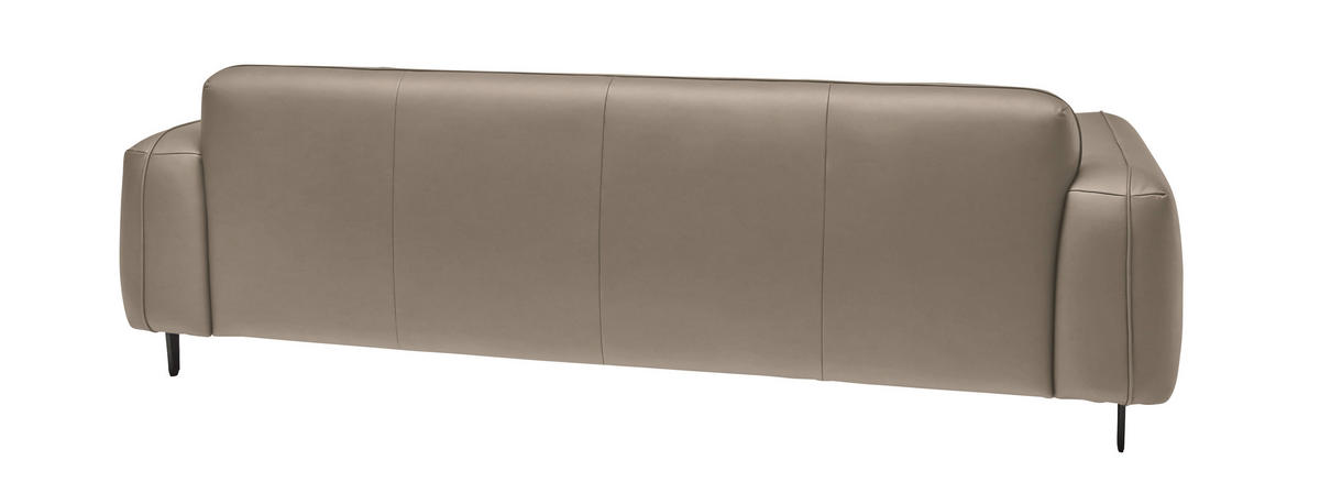 3-SITZER-SOFA  in Echtleder Greige   - Greige/Anthrazit, Design, Leder/Metall (230/70/109cm) - Johann Jakob