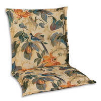 SESSELAUFLAGE Floral  - Sandfarben/Blau, Basics, Textil (50/9/100cm)