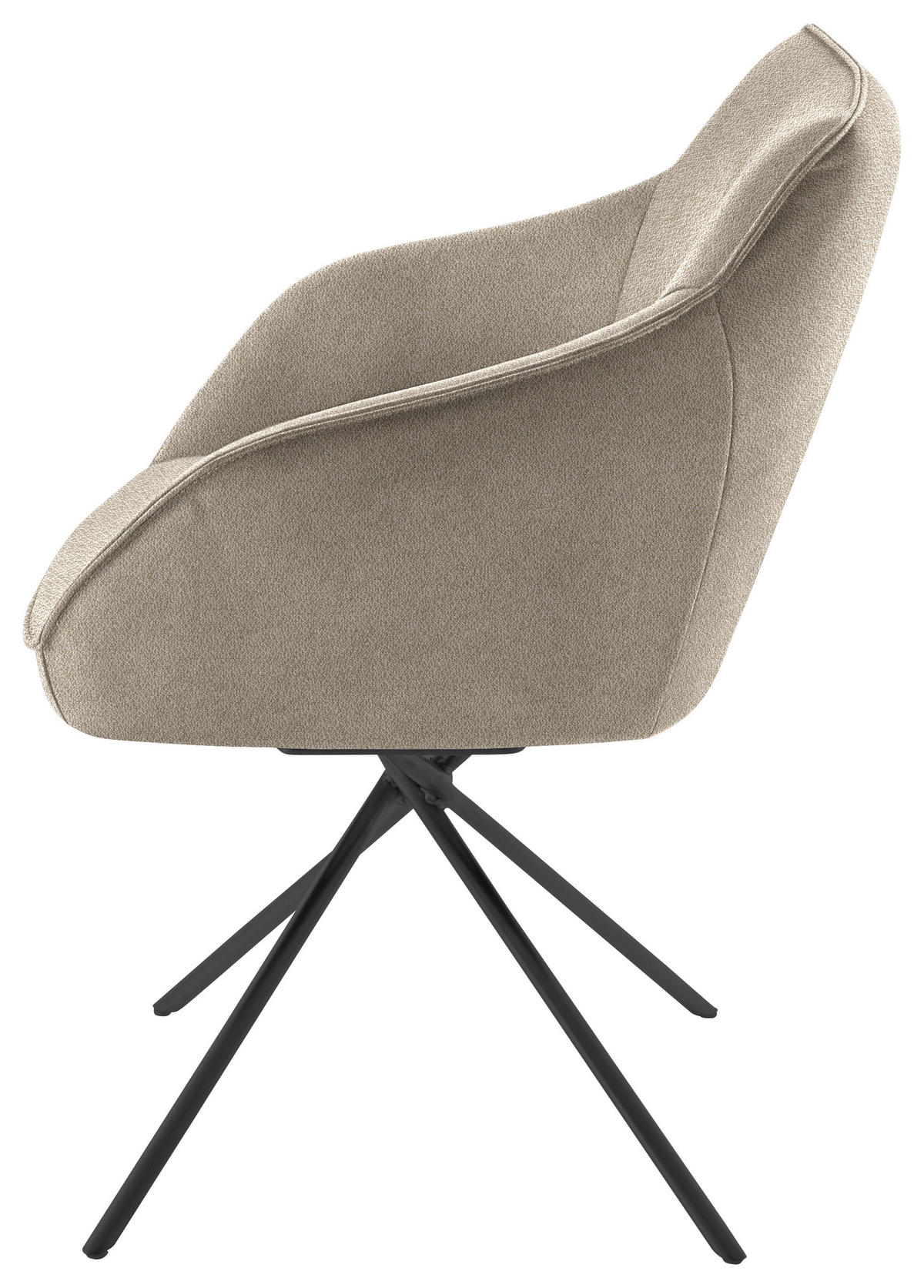 ARMLEHNSTUHL  in Nickel Flachgewebe  - Beige/Schwarz, Design, Textil/Metall (60/84/67cm) - Koinor