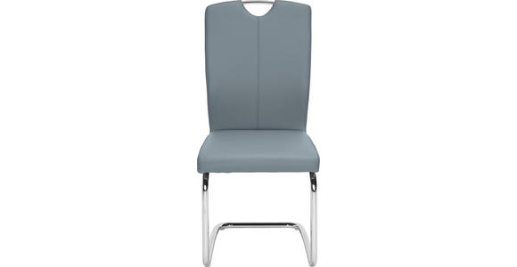 SCHWINGSTUHL in Metall, Textil Blau, Chromfarben - Blau/Chromfarben, Design, Textil/Metall (58,5/99,5/46cm) - Hom`in