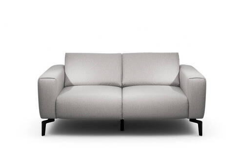 2-SITZER-SOFA in Chenille Hellgrau  - Hellgrau/Schwarz, Design, Textil/Metall (180/86/86-94cm) - SENSOO