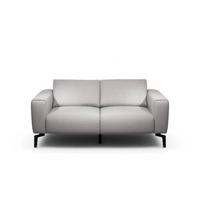 2-SITZER-SOFA in Chenille Hellgrau  - Hellgrau/Schwarz, Design, Textil/Metall (180/86/86-94cm) - SENSOO