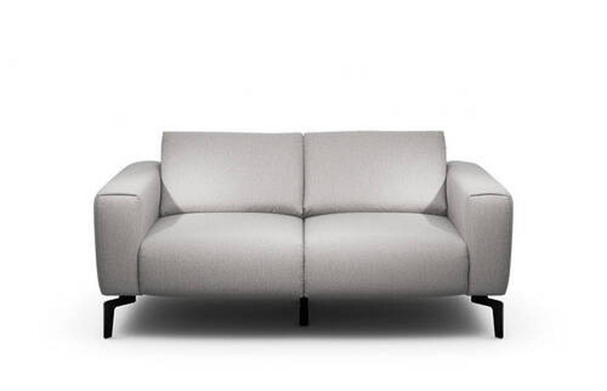 2-SITZER-SOFA in Chenille Hellgrau  - Hellgrau/Schwarz, Design, Textil/Metall (180/86/86-94cm) - SENSOO