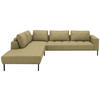 ECKSOFA Flachgewebe Grün, Goldfarben  - Goldfarben/Schwarz, Design, Textil/Metall (270/308cm) - Pure Home Lifestyle