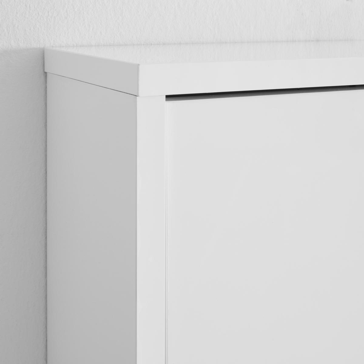 OMARA Z LOPUTAMI ZA ČEVLJE bela, visoki sijaj - bela/visoki sijaj, Design, leseni material (65/173,5/15cm) - Carryhome