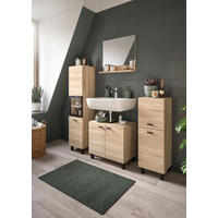 BADEZIMMER 4-teilig  in 117 cm  - Schwarz/Sonoma Eiche, MODERN, Glas/Holzwerkstoff (117cm) - MID.YOU